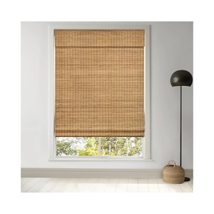 LazBlinds Cordless Bamboo Roman Shades, Privacy Blinds for Interior Windows, Room Darkening Roll Up Bamboo Blinds for Home & Patio, 45.5" W x 64" H, Highfield Teak