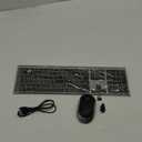 Wireless Keyboard and Mouse, Vssoplor Rechargeable Quiet Full-Size Keyboard and Mouse Combo Set Ultra Slim Design for Laptop, PC, Notebook, Desktop-Dark Gray