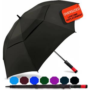 SIEPASA Golf Umbrella Large 62/68/72 Inch Automatic Open Golf Umbrella Extra Large Oversize Double Canopy Vented Umbrella Windproof Waterproof for Men and Women.