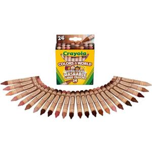 Crayola 24 Ct Large Ultra-Clean Washable Crayons, Colors of the World