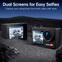 Action Camera 4K 60FPS with Touch Screen 20MP Waterproof Camera Underwater 131FT with EIS for Snorkeling Helmet Bike 170 Wide Angle Remote WiFi 5XZoom