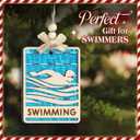 2 x Swimming Christmas Ornament 2025  Wooden & Acrylic Swimmer Ornaments for Xmas Tree - Sporty Gift for Boys, Girls, Coaches, Athletes & Swim Lovers