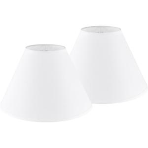 GO&SO Large Empire Lamp Shades Set of 2-6.5"x16.3"x10.5" - White Linen Fabric, Handmade Replacement Lamp Shades for Table Lamps, Floor Lamps, Soft Glare-Free Light, Assembly Required, Spider Fitter