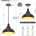 3-Pack Farmhouse Pendant Light Adjustable Pendant Lighting for Kitchen Island Industrial Hanging Barn Pendant Lights Over Island Sink Light Fixtures