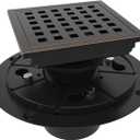 WEBANG 4 Inch Square Shower Floor Drain with Flange,Quadrato Pattern Grate Removable,Food-Grade SUS 304 Stainless Steel,Watermark&CUPC Certified,Oil Rubbed Bronze