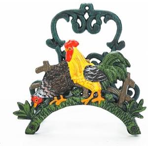 Sungmor Heavy Duty Cast Iron Hose Holder, Garden & Yard Decorative Cocks Wall Mounted Hose Butler, Water Pipe Holds, Rack, Hanger, Antique Wall Decorations