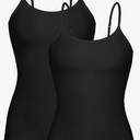 beautyin Cotton Camisole Tops for Women Shelf Bra Adjustable Spaghetti Strap Tank Top Basic Cami Undershirt, L