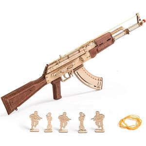 RoWood 3D Puzzles for Adults,Rubber Band Gun,DIY Wooden Puzzles Wooden Model Building Kit Creative Toy Wooden Kits Assembly Puzzles,Gifts for Adults&Teens
