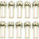 10 Pcs Wedding Centerpieces for Tables, 23.6in Gold Flower Stand for Wedding, Metal Floor Vase Table Centerpieces Column Stand for Party Wedding Birthday Event Home