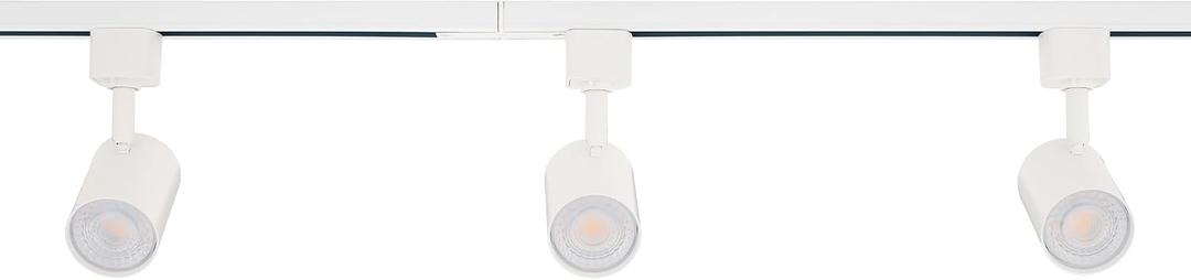 Amped Collection 3-Light 48in Field Cuttable LED Track Lighting Kit with 3 LED 3000K Warm White Track Heads, 4ft Track, End Caps, Floating Feed in White Finish, 1-cct Fixed 3000k Warm White Led