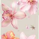 Pink Lily Flower Patterned Phone Case Cover for iPhone 15 PRO MAX Pink Lily Case Cover Liquid Silicone Soft Gel Rubber Matt Phone Cover with Microfiber Lining