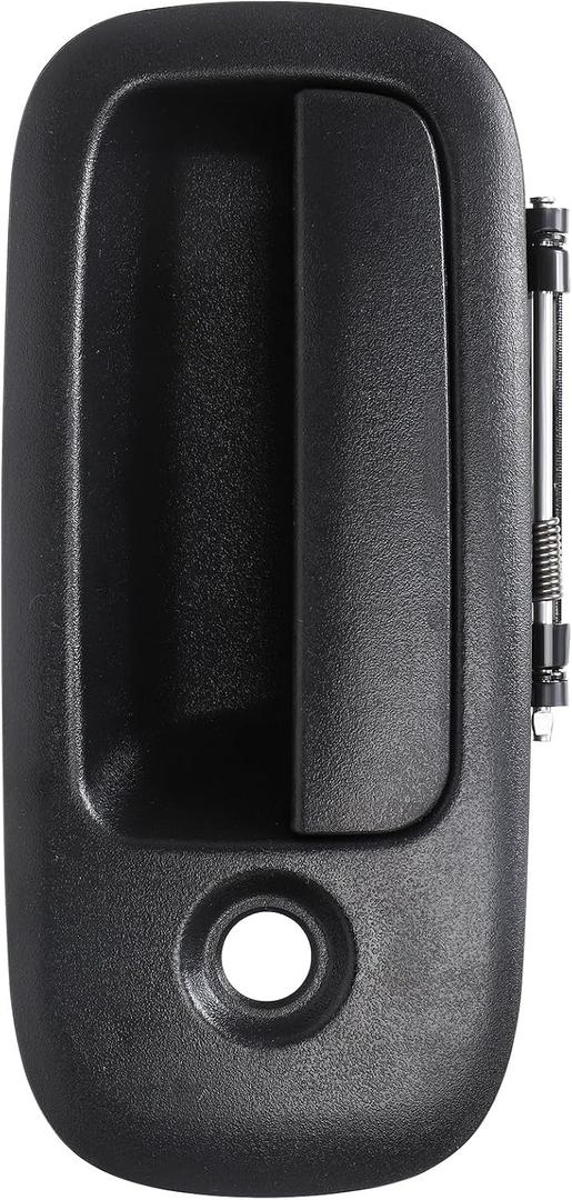 Exterior Door Handle Front Left Driver Side for 1996-2009 Chevy Express GMC Savana 1500 2500 3500 4500 Van, Replces 79320, Black w/Key Hole
