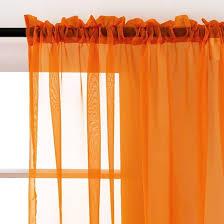 SpaceDresser Basic Rod Pocket Sheer Voile Window Curtain Panels Orange 2 Panels 52 Width 62 Inch Long for Kitchen Bedroom Children Living Room Yard(Orange,52 W x 62 L)