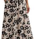 Lepunuo Women Flowy Maxi Skirts Paper Bag High Waisted Long Skirts with Pockets Summer Casual Tie Waist A-Line, XX-Large