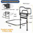 Bed Rails for Elderly Adults Safety, Foldable Bed Assist Rails for Seniors with Sensor Light & Storage Pocket, Adjustable Height, 180 One-Hand Folding Bed Side Rails Fit King Queen Full Twin