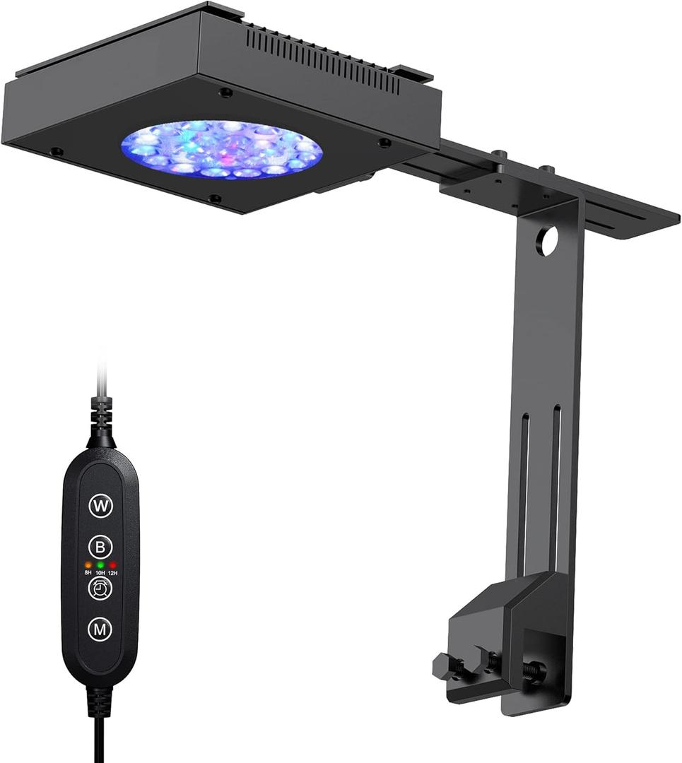 NICREW HyperReef 30 Watts Gen 1 Aquarium LED Reef Light, Dimmable Full Spectrum Marine LED for Saltwater Coral Fish Tanks