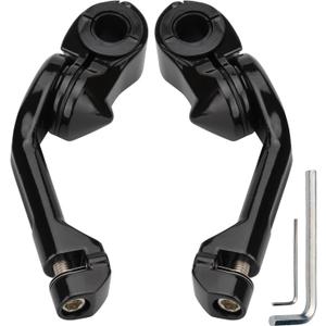 1-1/4" Long Angled Highway Peg Mount Kit for Harley Touring Road King Street Glide Road Glide Electra Glide Softail Sportster Dyna, Motorcycle Highway Peg Mounts for 1.25" Engine Guards Black
