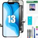EXW iPhone 13 Screen Replacement 6.1" Full HD LCD Display Digitizer, Quality Touch Screen with Repair Tools, Waterproof Seal & Protector Compatible with A2633 A2482 A2631 A2634 A2635