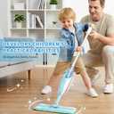 Kids Spray Mop - 30 Inch, 420ml Large Water Tank, Effective Cleaning Tool & Fun Montessori Toy, Pretend Play Housekeeping Set Toddlers Love (Blue)