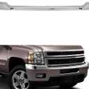 KUAFU Front Bumper Cover Upper Trim Cap Compatible with 2011-2014 Chevy Chevrolet Silverado 2500 3500 HD GM1014106, 25883355 ABS Plastic Chrome Replacement Only 3PCS-Silvery