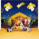 Religious Pop Up Christmas Card With Light and Music, Open Greeting Card Instantly Play The Classic Song: Joy To The World, With Envelope (Holy Night Nativity)