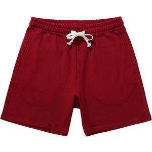 AMY COULEE Mens Athletic Workout Shorts 5.5" Cotton Casual Shorts Elastic Waist Joggers Sports SweatShorts (Large, Burgundy)
