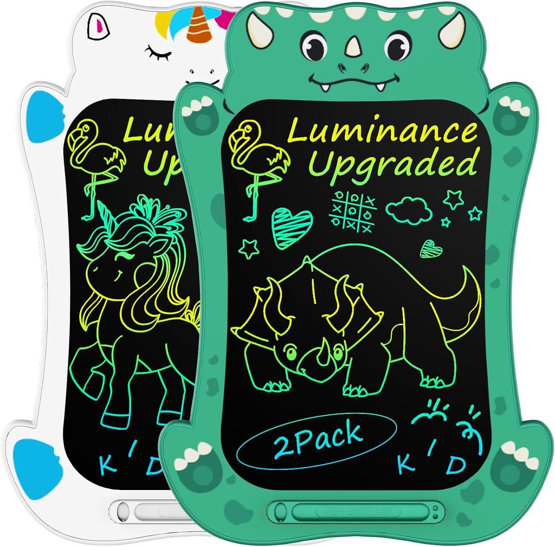 Jasonwell LCD Writing Tablet Kids - Drawing Pad Doodle Board for Kids Toddlers Drawing Toy Educational Learning Toys Christmas Birthday Gift 2 3 4 5 6 7 8 Year Old Girls Boys (Dino&Unicorn) (Green&white)