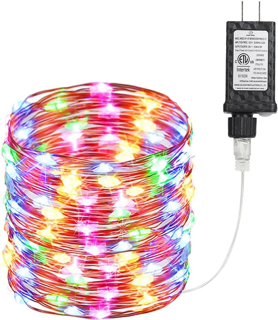 Joomer Fairy String Lights 66FT 200 LEDs Plug in Fairy Lights Indoor Copper Wire String Light DIY for Bedroom, Parties, Wedding, Christmas, Outdoor, Indoor Decoration (Multicolor, Non-Connectable)