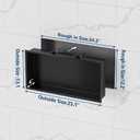 Neodrain Shower Niche with Non-Dimmable LED Downlight, Built-in Recessed Wall Niche Cubby for Bathroom Storage, No Tile Needed Waterproof Stainless Steel Wall Niche24" X 12" Matte Black