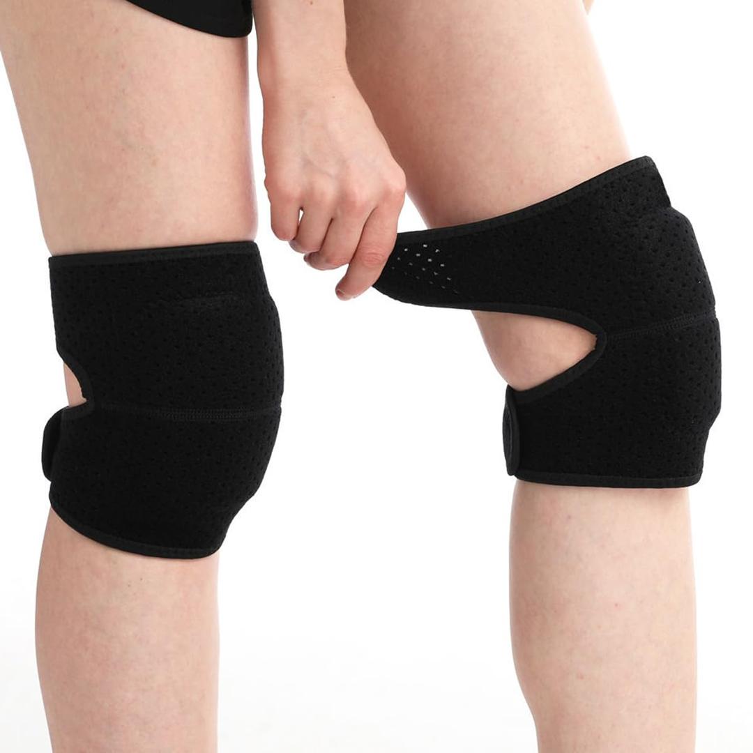 SUJAYU Soft Dance Knee Pads for Kids Women Men, Volleyball Knee Pads for Women Men Wrestling Gear, Knee Protector Crash Pad Snowboarding Gear with Adjustable Bands (Black, Large)