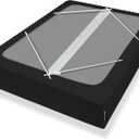 Bedecor 4-9 Inches Split Box Spring Cover King Size Black with Stretchy Jersey Fabric Bed Frame Cover Wrap Around 4 Sides Elastic Bed Skirt Alternative Boxspring Cover King/Cal King