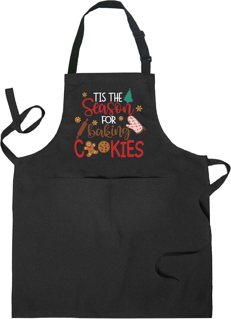 Cute Christmas Aprons for Women with Pockets, Holiday Aprons for Women, Christmas Kitchen Decor