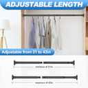 CorkLatta Black Shower Curtain Rod 32 to 43 Inch,1 Inch Diameter Adjustable Spring Tension Stainless Steel Telescoping Rod,Easy Install,No Rust