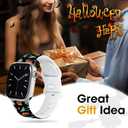 3 x Halloween Watch Bands for Apple Watch Band 38/40/41/42/44/49mm for Men Women, Silicone Waterproof Adjustable Printed Smartwatch Strap for iWatch Series 9 8 7 6 5 4 3 2 1 SE Replacement Wristband Gifts