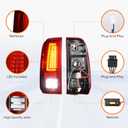 LED Tail Lights + 3rd Third Brake Cargo Lamp for Ford F250 F350 F450 F550 2008-2016 (Fleetside Bed Model), High Mount Stop Light Rear Taillight Assembly, Chrome Housing Red Lens, 3Pcs