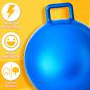 Lewtemi 3 Pcs Hopper Ball Carnival Outdoor Games 22 Inch Jumping Hopping Inflatable Bouncing Ball with Handle and Air Pump for Kids Sport Exercise(Blue, Green, Pink)