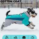 Fullbody Dog Coat Warm Fleece Dog Jacket,4-Legged Reflective Dogs Vest Turtleneck Cold Weather Coat, Waterproof Windproof Puppy Puffer Onesie, Green, Small