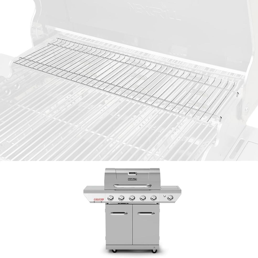 Utheer Stainless Steel Warming Rack for Nexgrill 720-0882A 720-0882 Gas Grill, 28.6" 7.2" Stainless Steel Upper Warming Rack Replacement for Nexgrill 5 Burner Grill