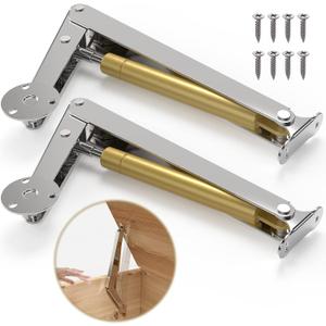 (2PCS) Lid Support Hinge Soft Close Toy Box Hinges Gas Struts Heavy Duty Soft Close Lid Support Hinges Lid Buffer for Wooden Box Toy Boxes and Heavy Lid, Wooden Toy Box Hardware (60N-2pcs)