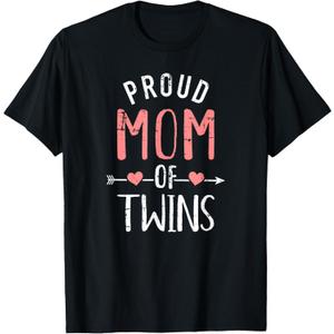 Proud Mom of twins T-Shirt, XXL