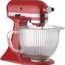 GVODE Glass Bowl for Kitchenaid Mixer, 4.5-5 Quart Tilt-Head for Kitchen aid Glass Mixer Bowl for Stand Mixer With Pour Spout and Measurement Markings, Dishwasher Safe