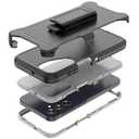 TMIDVFV Compatible with Samsung Galaxy A15 5G Case, with Belt Clip Holster Heavy Duty Rugged Shockproof Full Body Protection Kickstand Cover for Samsung Galaxy A15 5G Phone (Black+Grey)