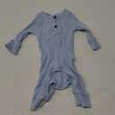 Kuriozud Newborn Infant Unisex Baby Boy Girl Clothes Button Romper Jumpsuit Basic One Piece Outfits (0-3 Months, Long Sleeve With Hat Blue)