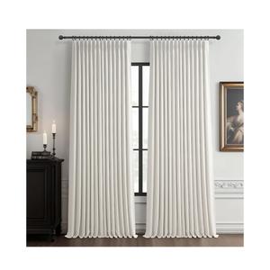 Extra Wide 70 Inch Pinch Pleated Floor to Ceiling Curtains 120 Inches Long for Dining Room, Beige White Blackout Memory Trained Double Layer Linen Insulated Soundproof Drapes Rustic Curtain 2 Panels