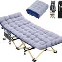 Sportneer Cots for Sleeping, Camping Cots for Adults with Mattress Max Load 450 LBS Heavy Duty Folding Portable Bed with Padded for Camping Tent Office Outdoor Travel Sleep Over
