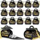 Colarr 100 Pack Graduation Cap Candy Box Graduation Party Favors Grad Gift Box with Gold Tassel Little Souvenir for Guest for Class of 2026 Party Supplies(Black, Gold)