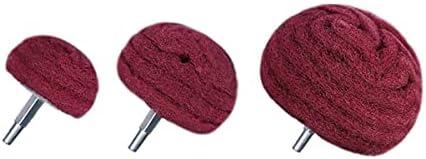 JIUNENG 3Pcs Dome Mounted Sanding Mop Polishing Pad Nylon Fiber Buffing Wheel 320 Grit