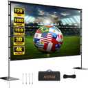 Outdoor Projector Screen with Stand - 120 inch Portable Movie Screen for Backyard, Easy Setup, Wrinkle Free, Lightweight for Camping & Home Theater