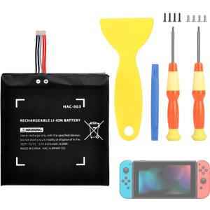 HAC-003 Battery Replacement Compatible with Nintendo Switch Console Handhold HAC-001, 4310mAh High Capacity Internal Battery with Installation Tools Kit