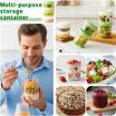 LKTKJDS On the Go Yogurt Parfait Snack Cup 26 oz with Spoon & Lid, 100% Leak Proof Granola Holder for To Go Breakfast Cereal Fruit Overnight Oats Container Reusable, Travel Hiking Camping 2 Pack (White and green Oatmeal Cup)